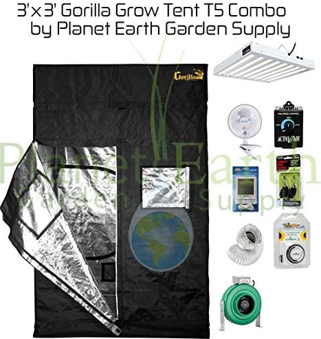 3' x 3' Gorilla Grow Tent Kit T5 Combo Package #2
