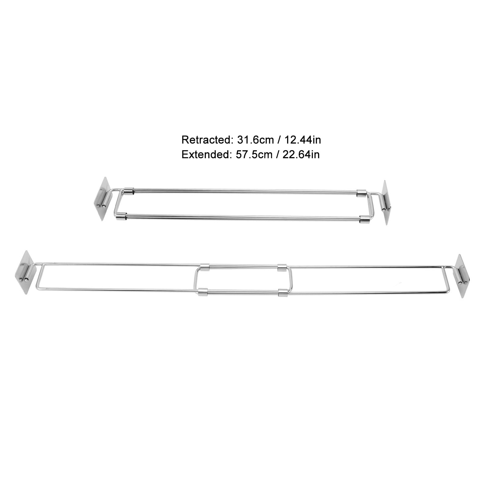 Qcwwy Barre de sécurité Réglable pour Camping-Car, Style de Tension de 12,44 à 22,64 Pouces, Tige de Tension pour Réfrigérateur en Acier Inoxydable, Stabilisateur de Boissons