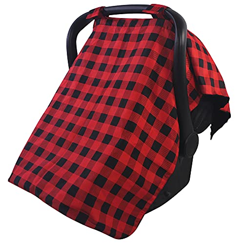 Image of Hudson Baby Unisex Baby Reversible Car Seat and Stroller Canopy, Buffalo Plaid, One Size