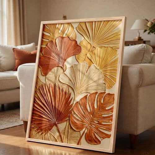 Image of kotart Floral Wall Art Home Decoration | Aesthetic BohoPaintings With Frame For Living Room Bed Room Hotel Wall Decor Digital Reprint (19x25 inch)