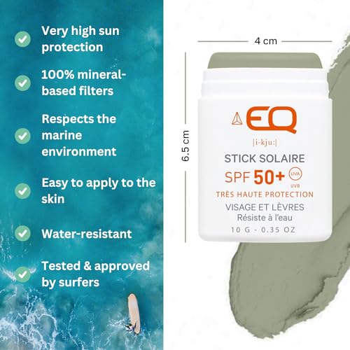 EQ Mineral Sunscreen Stick SPF50+ for Face & Lips Natural, Eco