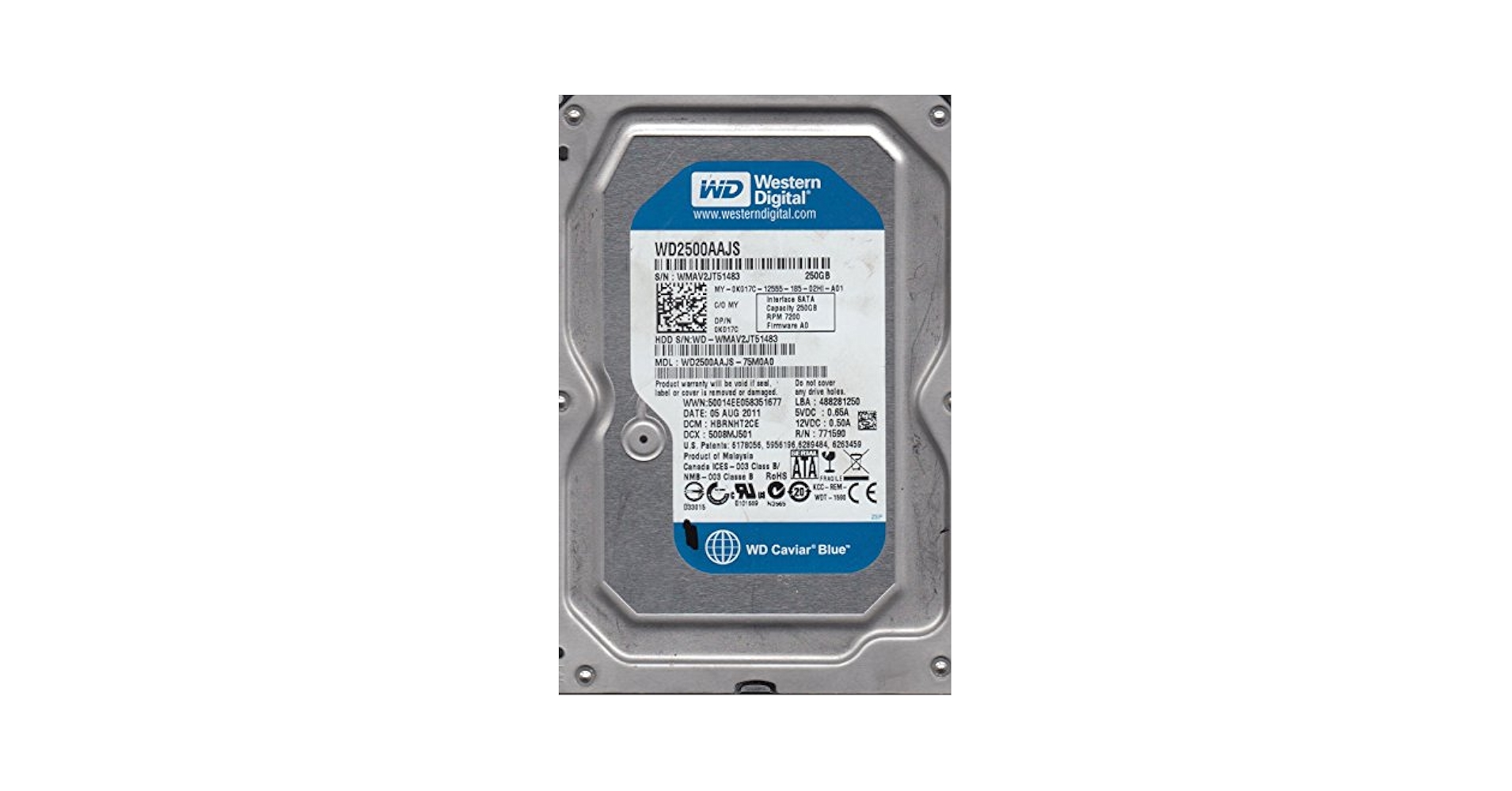 外付けハードディスク・ドライブ WD Caviar Blue 250GB HDD WD2500AAJS Amazon | Western Digital WD2500AAJS 250GB キャビアブルー