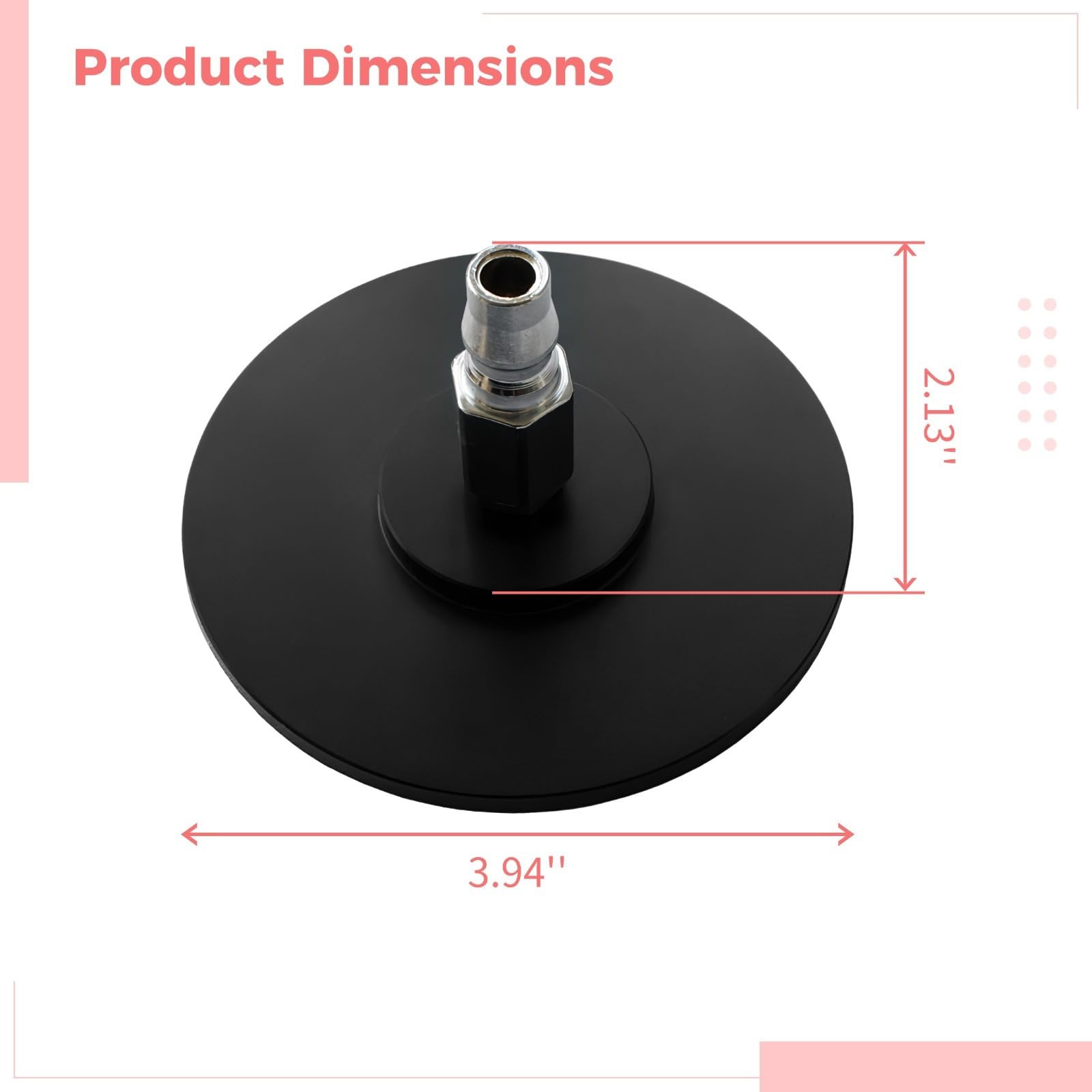 Quick Air Connector Saugnapf Adapter für Vac-U-Lock Maschinen Metall Adapter Starke Saugkraft Rostbeständig 3,93 Durchmesser 2,12 Höhe