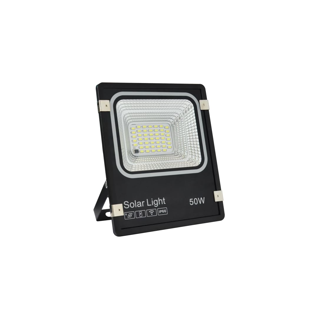 LUXULA LED Fluter Flutlichtstrahler mit Solarpanel Akku Fernbedienung Dämmerungssensor - 6W PV 700lm 6500K Kaltweiß Tageslicht - Außenleuchte Wandleuchte IP66 wasserdicht wetterfest (4 Stück)