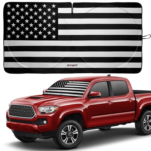 Autopect Windshield Sun Shade - American Flag Design, High-Resolution Sun Visor for Car, Truck, SUV...