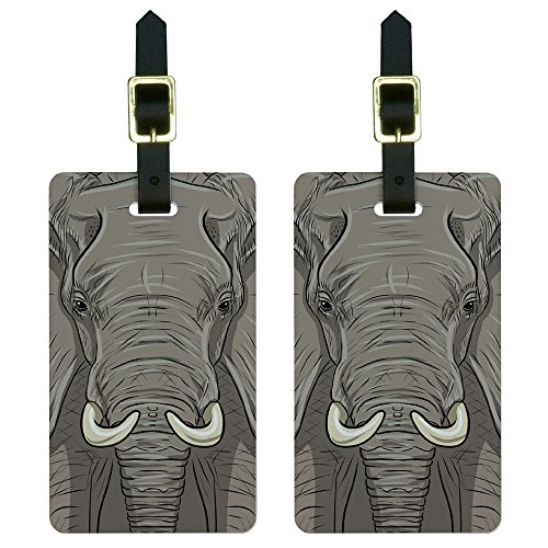 Elephant Africa Safari Luggage Tags Set of 2