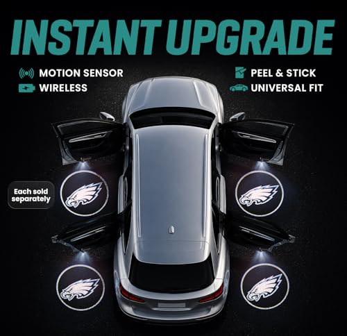 Image of LED Car Door Light - Officially Licensed NFL Wireless Projector - Show Your Team Pride - Battery Powered, Easy Install