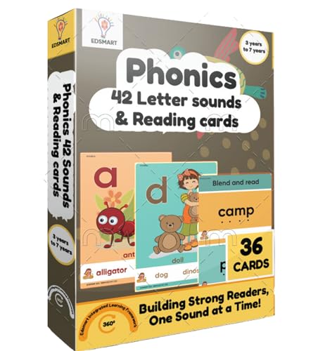 Image of Edsmart Flash Cards - Combo of 2 Sets Phonics and Reading Cards and More (Edsmart Flash Cards - Combo of 2 Sets (Phonics and Reading Cards & Letters, Numbers and 100+ Words))