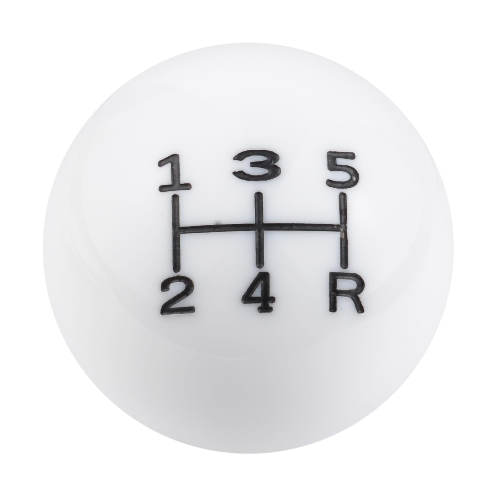Temzzer Ball Gear Shift Knob Resin 5 Speed Car Shifter Stick Handle Weighted Gear Lever Head for Most Manual Automatic Vehicles M10x1.5 M10x1.25 M8x1.25 (White 2)