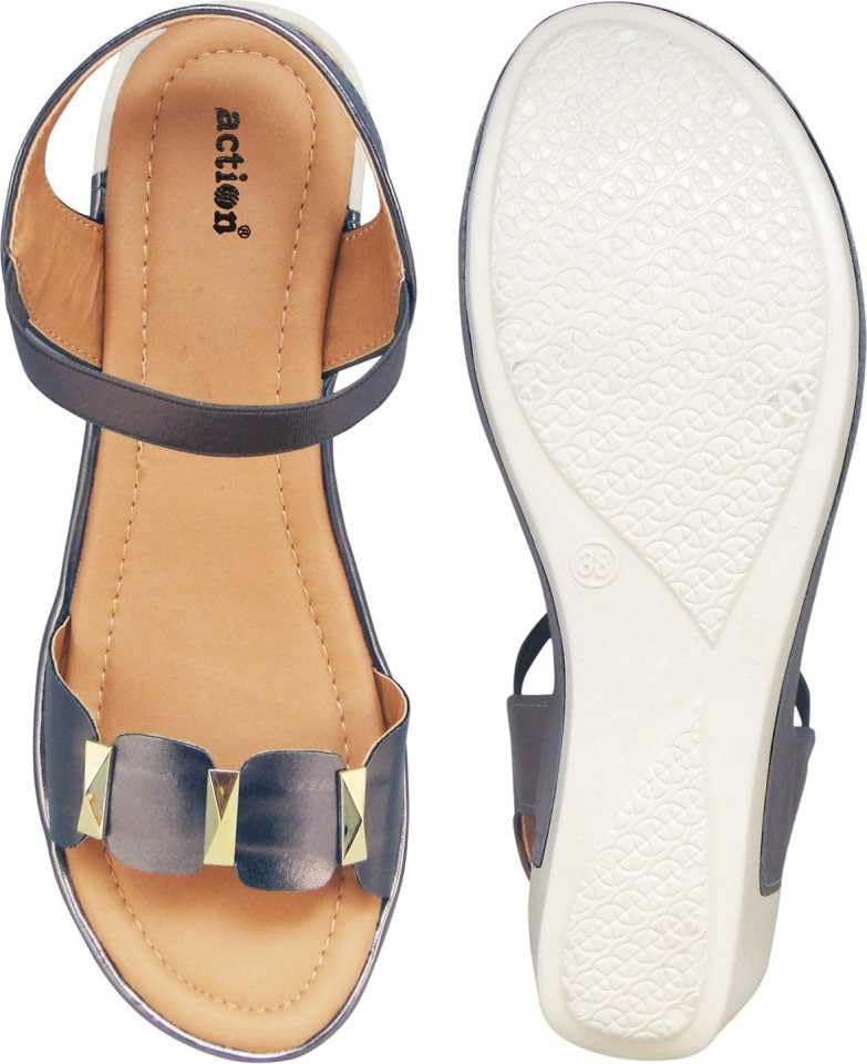 Image of Action Women's Platform Sandals| Block Heel| Glitter Embellished| Ankle Strap Bronze