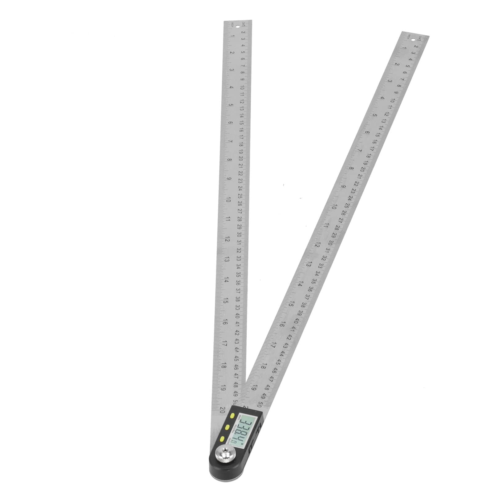 Regla digital buscadora de ángulos, transportador digital 2 en 1 con goniómetro y pantalla clara, herramienta de medición de ángulos de acero inoxidable para automóviles, (0-500 mm)