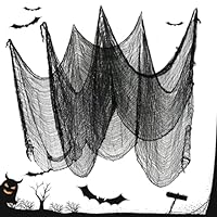 prota Halloween Deko Stoff, 6 x 1.50M Halloween Gruseliges Tuch Dekoration, Gruseliger Stoff Super Große Gruselige Tuch Schwarz Dekogewebe für Hof Dekoration Spukhäuser Party
