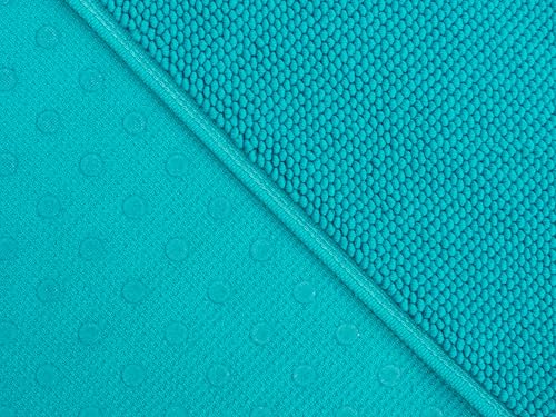 Image of Cotton Paradise 100% Cotton Turkish Bathmat Rug, Soft Absorbent Quick Dry Non Slip, 20x34 Bathmat Rug, Turquoise