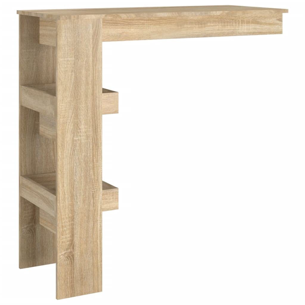 Mesa de pared de roble Sonoma, 102 x 45 x 103,5 cm, con espacio de almacenamiento para cocina, comedor, salón, ahorro de espacio, estable, moderno, rústico, para familia y loft
