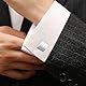 TJUSPIRIT Manschettenknöpfe Herren 2 Paar Silber Schwarz Manschettenknöpfe Business Hemd Cufflinks Set für Business Hochzeit Party(Rechteckige)