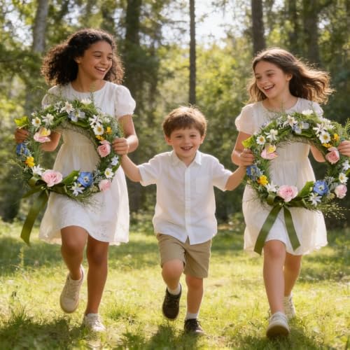 Image of Pocoxll 4 Pcs Metal Floral Hoops, Wreath Macrame Hoop Rings, Metal O Rings