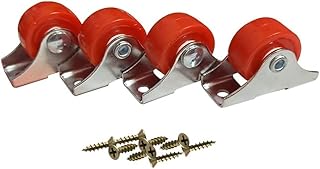 Office castors Plate Casters 4 Mini Furniture Casters 25mm 1inch Silent PU Castor Wheels for Drawer Small Trolley Box Universal Wheel Pulley Castors (Color : F, Size : 1inch) (F 1inch)