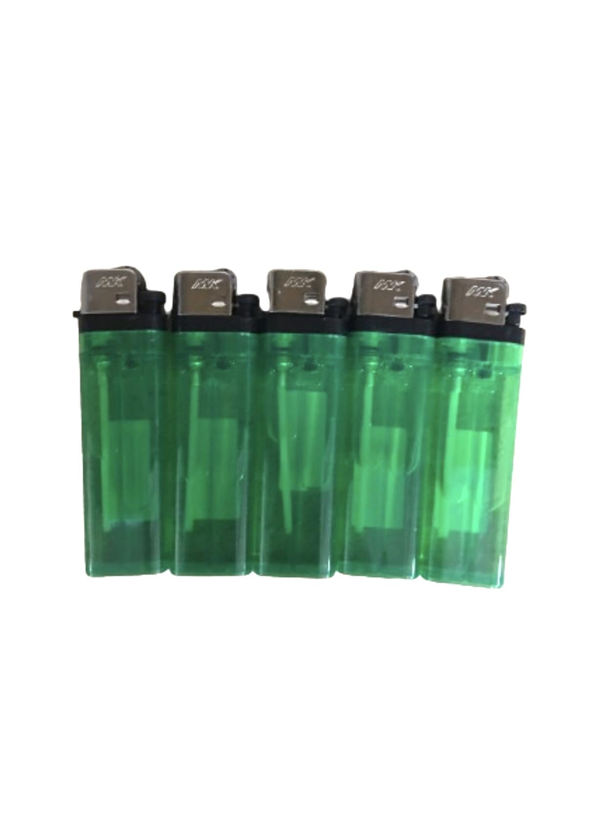 Generic 5 Cheap Disposable Lighters - Regular Size (Green)