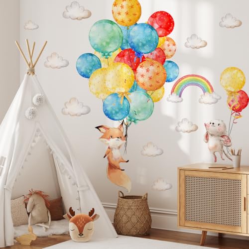Vinilos decorativos infantil con zorrito y globos miniatura 5