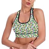 smazdfxx reggiseno sportivo da donna con stampa divertente, reggiseno da yoga, reggiseno sportivo da donna con schiena incrociata, canotta sportiva imbottita