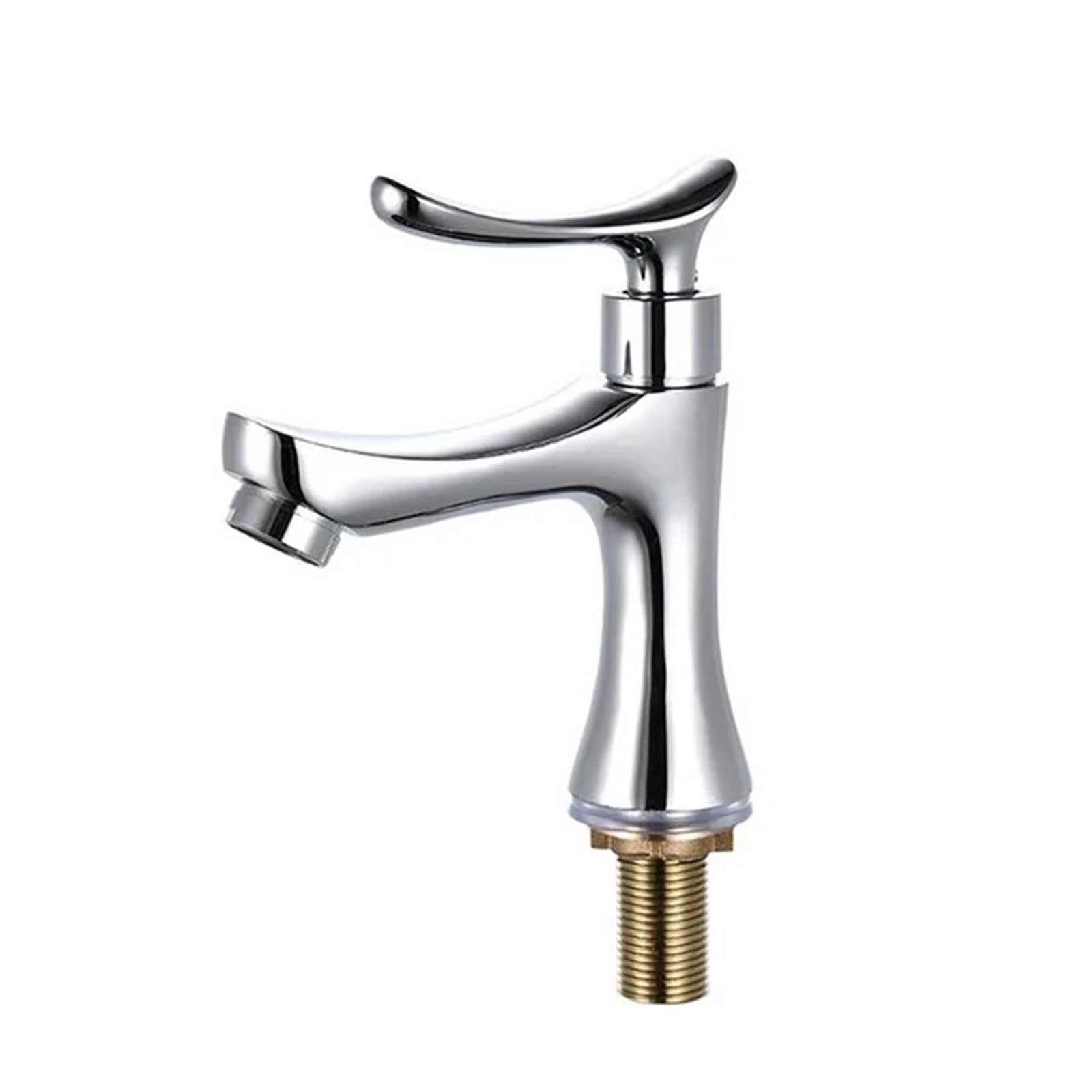 Jvddi Typea Single Cold Water Faucet Silver Bathroom Taps Single Handle Deck Mounted Basin Tap(Typea)