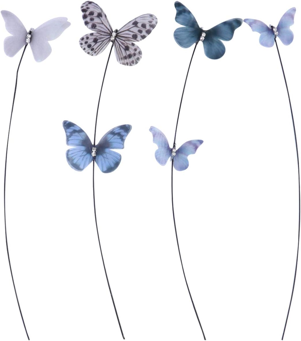 Kesyoo ケーキデコレーション ケーキトッパー 誕生日ケーキ水墨画蝶装飾 お菓子 果物 パーティー装飾 結婚式 6本セット 日本の職人技