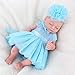 YZ-YUAN Cadeau de Vacances Belle Reborn Baby Doll Soft Silicone Full Body Girl Eyes Closed Tiny 11"28Cm Newborn Baby Dolls Blue Dress Lifelike Kids Toys Gift Little Children Girl Toy Cadeau de Noël