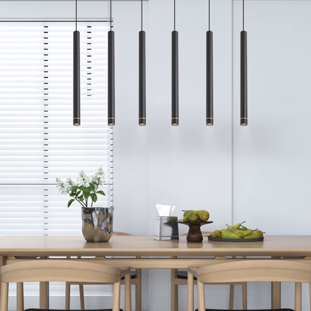 Minimalistyczna lampa wisząca z cylindrem Oprawy sufitowe do sypialni Żyrandol Żyrandol podsufitowy 5 W Czarna pojedyncza głowica Lampa wisząca Nowoczesne oświetlenie LED Aluminiowy żyrandol z długą