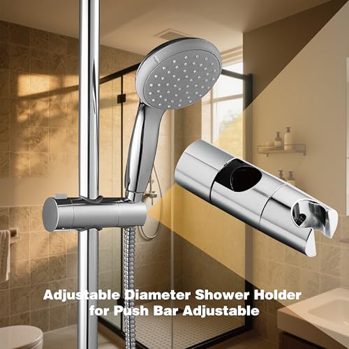 DmDoyy Handbrause Halterung, Duschkopfhalterung Für Duschstange, Geeignet Für Duschstangen Mit Außendurchmesser Von 18-25 Mm, Silber