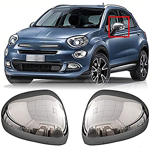  Coppia Calotte cromate cover esterne specchio lucido auto retrovisore fiat 500X