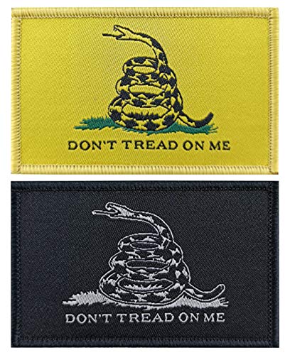 JBCD 2 Pack Gadsden Flag Patch Don't Tread On Me Flags Snake Tactical Patch Pride Flag Patch for Clothes Hat Patch Team Military Patch
