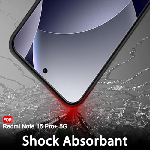 Image of TheGiftKart Sleek Back Cover Case for Mi Redmi Note 15 Pro Plus 5G | Slim Fit Protective Design | Ultra Matte Finish | Camera Protection Bump | Soft Silicon Back Cover Case (Silicone, Black)