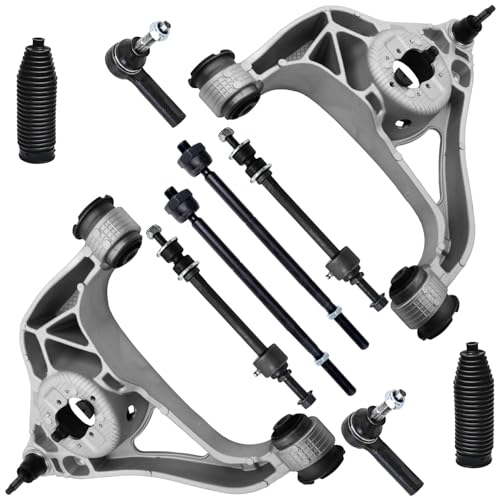 Image of Detroit Axle - RWD 10pc Front End Suspension Kit for 2013-2018 Ram 1500, 2019-2024 1500 Classic, 2 Lower Control Arms with Ball Joints 4 Outer Inner Tie Rods 2 Sway Bars 2 Boots Replacement