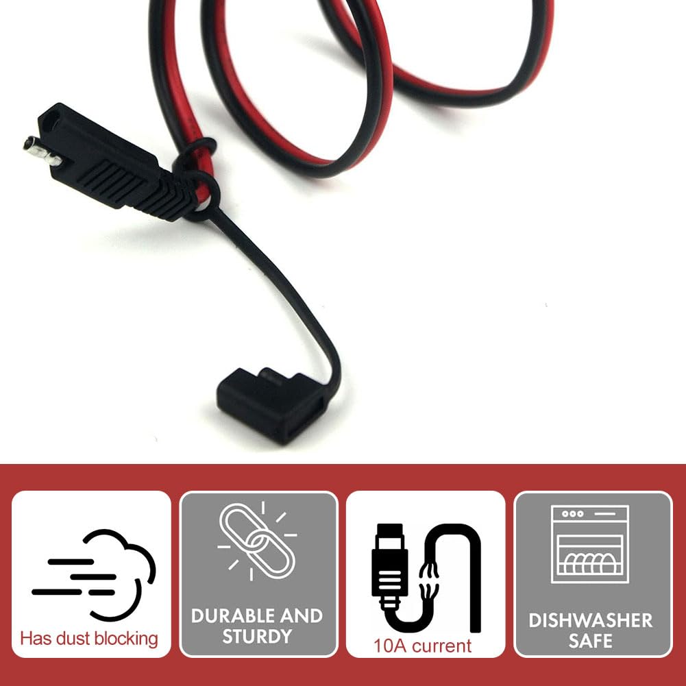 2 Cavi Prolunga SAE A 2 Pin - Per Pannelli Solari E Batterie Auto, 18AWG Impermeabili - Foto 10