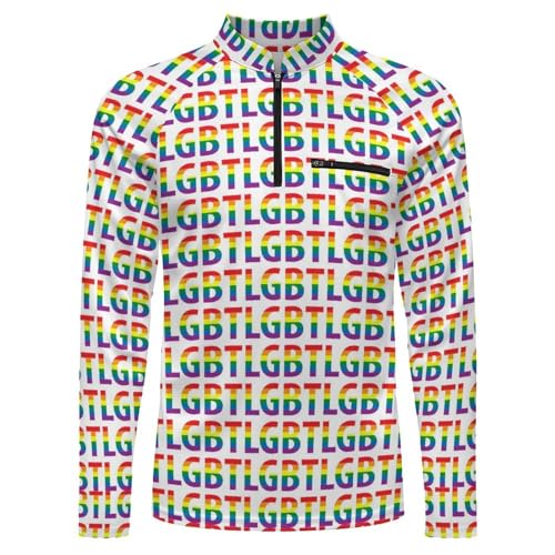 Pride LGBT Culture Symbol Men's Rash Guard Long Sleeves Quick Dry Fishing Workout Shirts with Zipper4