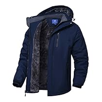 Zzkouine Giacca da Uomo Impermeabile Esterna Giacca da Pioggia Leggera Softshell Arrampicata Abbigliamento da Trekking Giacca a Vento Multitasche da Montagna-Navy Blue-L