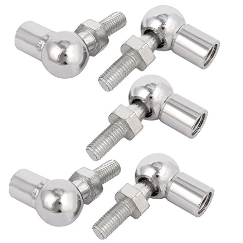 Aexit 8mm Male Clamps 10mm Female Thread L Shape Ball Joint Rod End Bearing Strap Clamps 5 Pcs