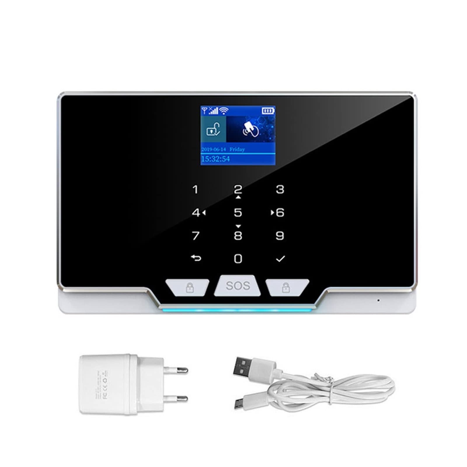 G60 Tuya WiFi Security Alarm System Camera Pir Detector de Humo del Sensor de la Puerta de Movimiento Kit de Alarma inalámbrica(G20-black)