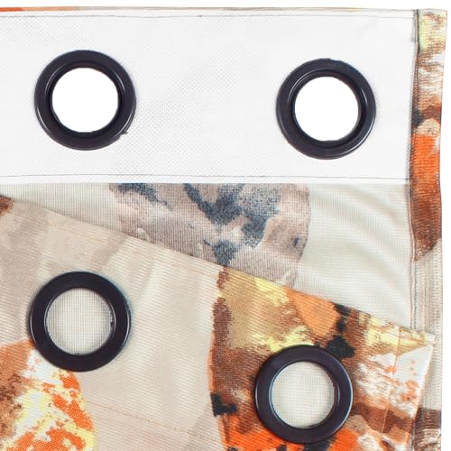 Image of Curtain Window - Raga Light Curtains for Living Room Curtains for Home 5 Feet |Abstract| Orange & Brown| Polyester, Pack of 2