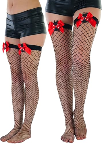 Image of ToBeInStyle Women's Fine Classic Fishnet Thigh High Stretch Nylon Novelty Stockings