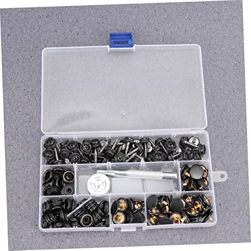 Boutons pression acier inoxydable kit de fixation noir pour bâche bateau et toile tente - 5