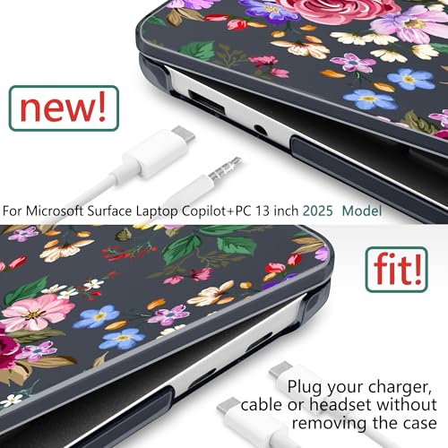 Loyrina Creative Clear Case for Microsoft Surface Laptop 13 inch Copilot+ PC 2025 2026 for Business, Ultra-Slim Lightweight Protective Cover with Artistic Pattern, Bright Flowers by Loyrina - Used condition - Image 6
