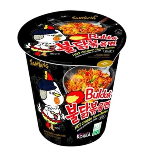 SAMYANG Buldak Chicken Flavor Ramen Cup. Spicy Noodle Soup. Korean Instant Ramen. Certified Halal – 2.46 Oz (pack of 1)