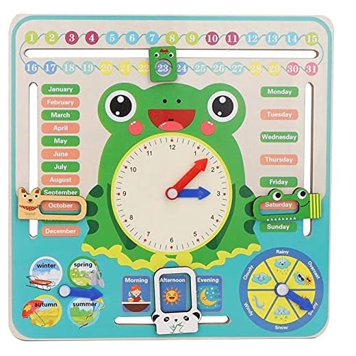 JJJ GCX Reloj de Madera Calendario, niños Todo sobre Hoy Calendario Board mi Primer Reloj cognitivo de Reloj para niños pequeños y niñas de 3 años + Exquisito