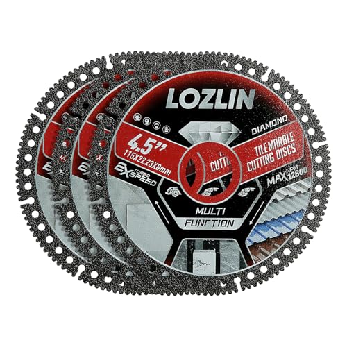 LOZLIN Diamond Blades 3PCS 4.5'' Diamond Blade for Tile Cutting