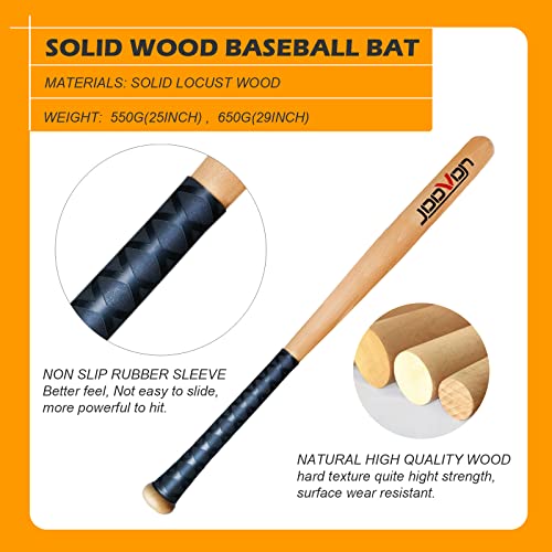 Joovon Wood Baseball Bat With Rubber Antiskid Sleeve,Wooden Baseball Bat Adult,Wood Bat Youth,Perfect For Self Defense Bat & Training,Wood Baseball Bats For Use With Practice & Softballs (25Inch) #TOP1