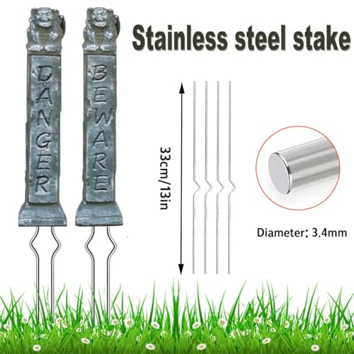 Halloween Grabstein Deko Outdoor XXL 81cm,7Pcs Gruselig RIP Grabstein Hof-Schilder Roadside Vorsicht Requisiten mit Erdspießen Gartendeko für Party,Spukhaus,Friedhof,Rasen im Freien,Draußen,Aussen