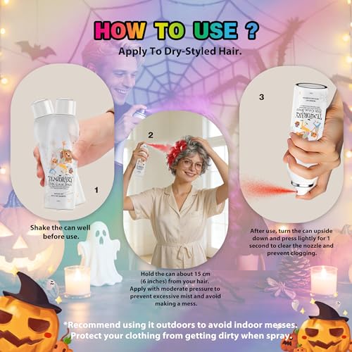 Image of Red Temporary Hair Color Spray for Women - Instant & Washable Hair Dye for Men Teens - Quick Styling for Halloween, Cosplay, Costume Party, Christmas, 150ml