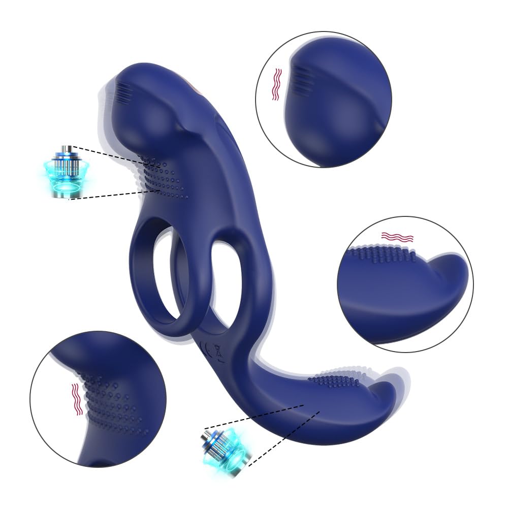Masseur de Prostate Intelligent 3-en-1 avec APP - Vibromasseur à Poussée Automatique & Anneau Pénien - 9 Modes de Vibration & Télescopique - Silicone Médical Étanche - Sextoy Homme Point P & Couple