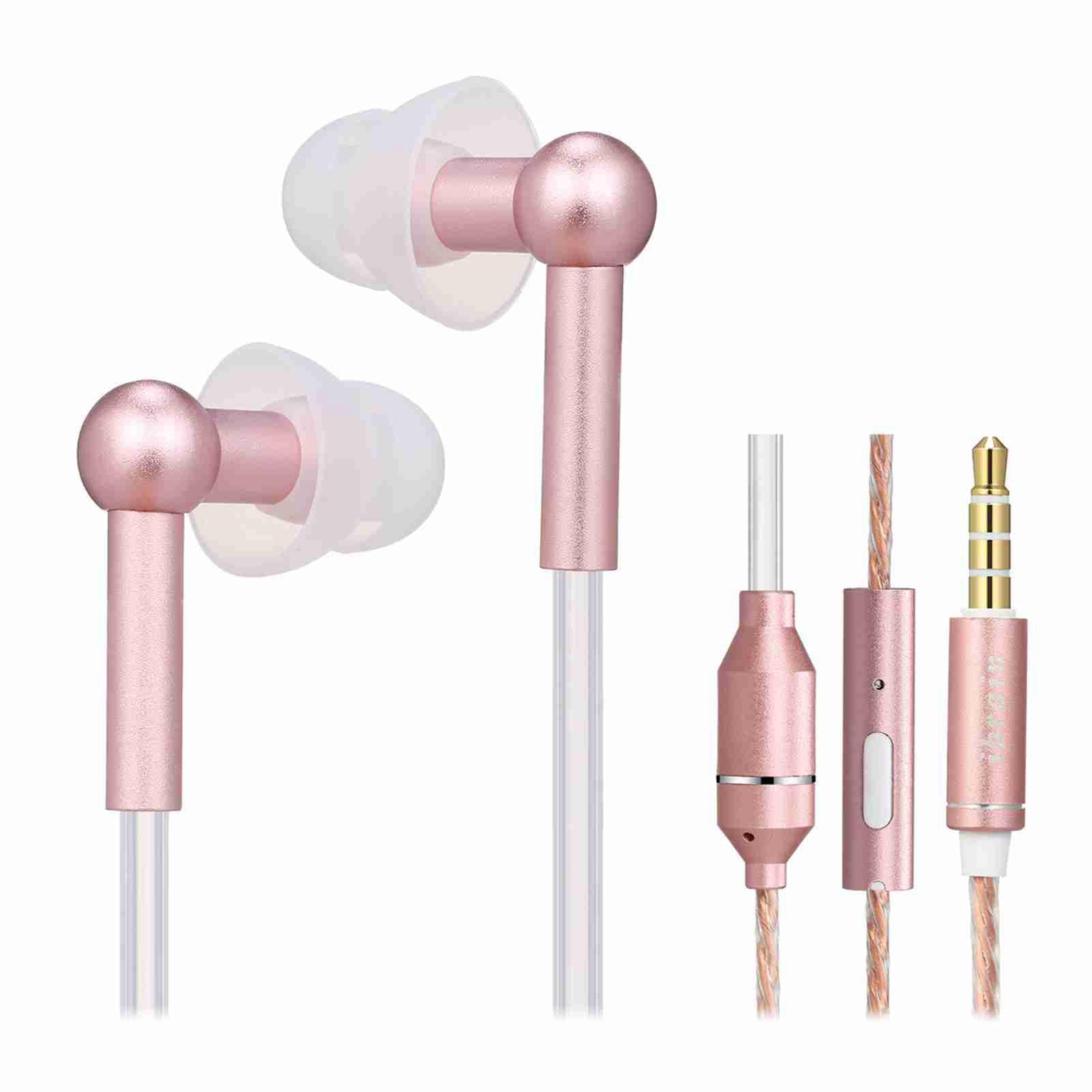 FC31 Écouteurs intra-auriculaires avec tuyau à air anti-rayonnement 3,5 mm Casque de musique filaire sans rayonnement Contrôle du volume de réduction du bruit avec microphone